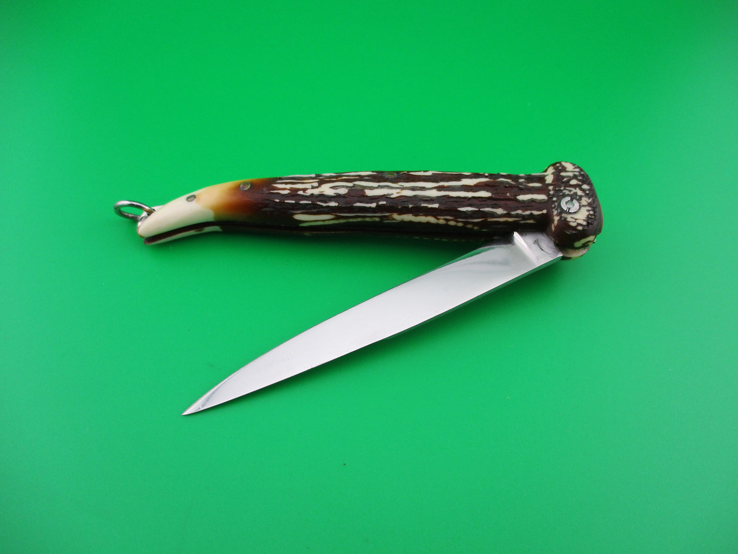 Brevete SMASH INOX 22cm French Faux Stag toothpick automatic knife