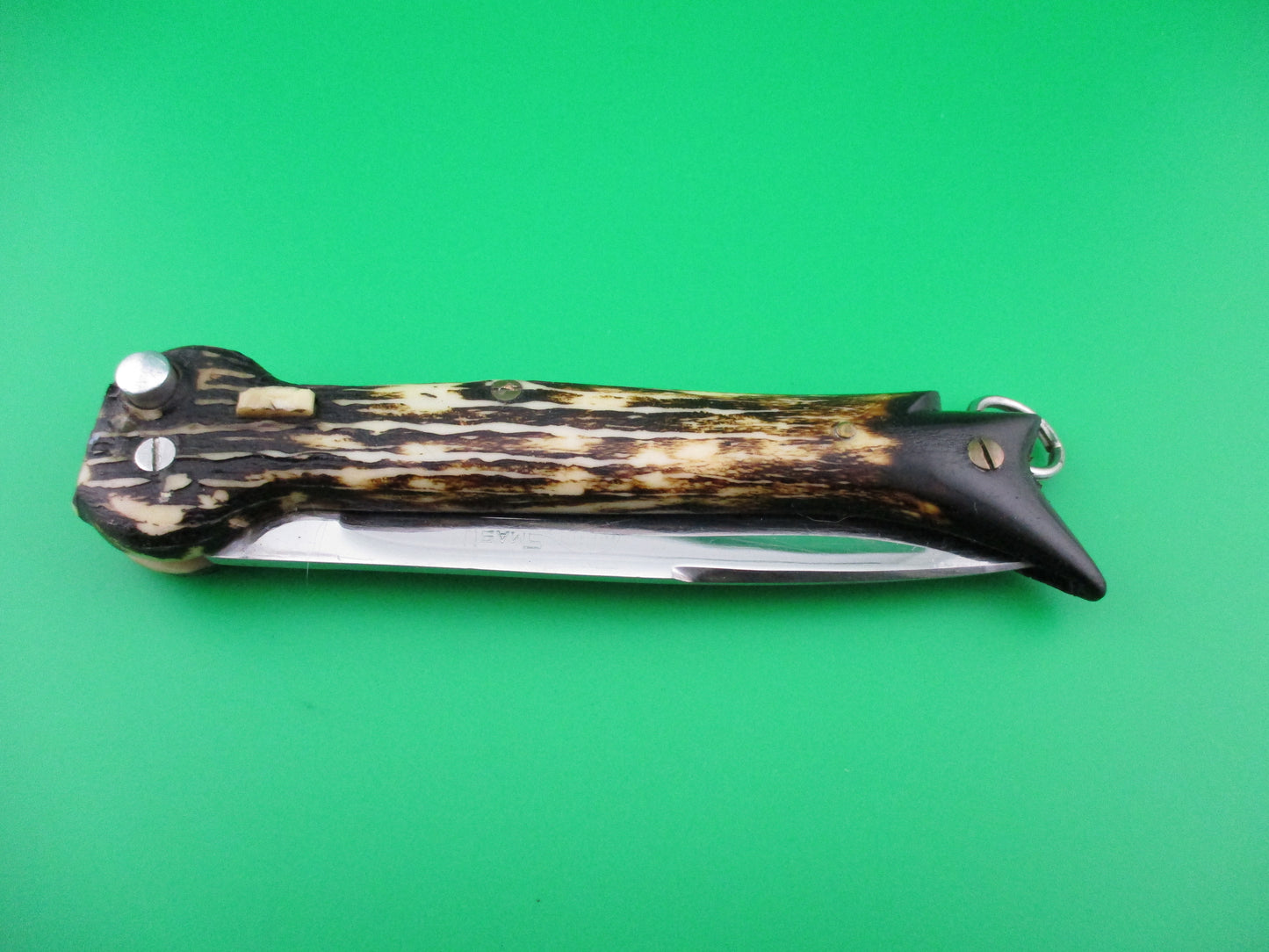 Brevete SMASH INOX 25cm French Faux stag hoof automatic knife