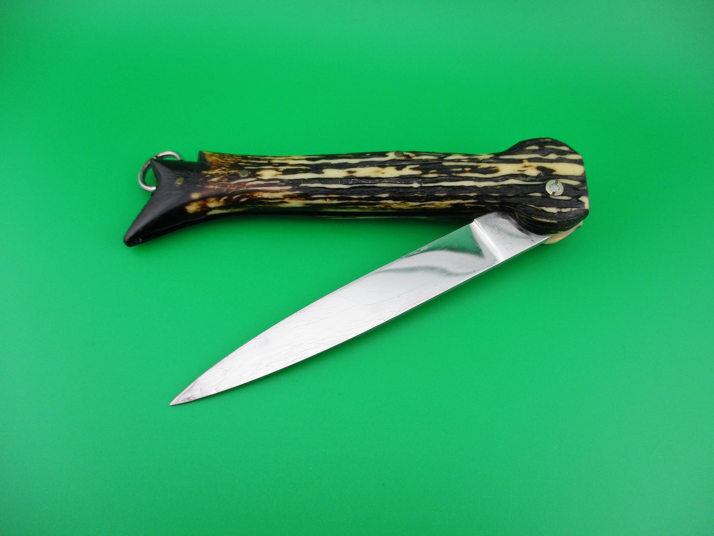 Brevete SMASH INOX 25cm French Faux stag hoof automatic knife