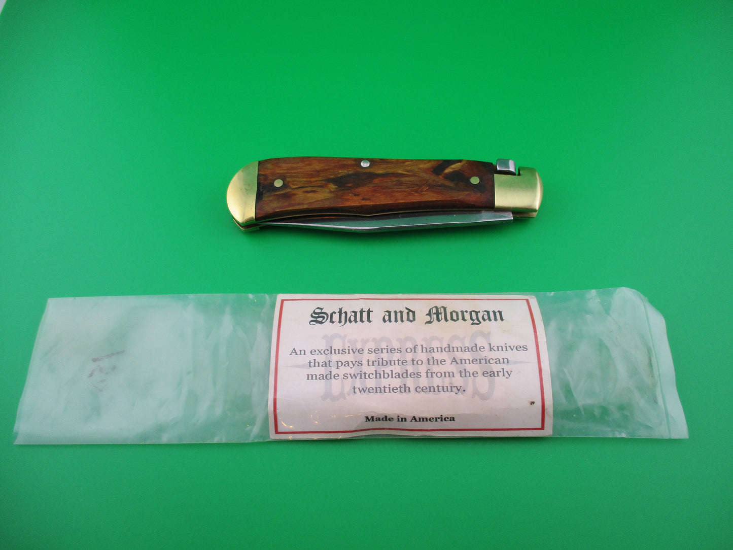 z Schatt & Morgan #3 EXP S&M EXPRESS Drop point Red Shockwood knife