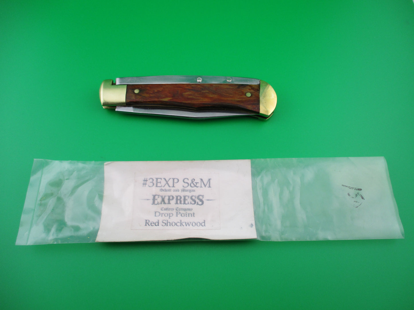 z Schatt & Morgan #3 EXP S&M EXPRESS Drop point Red Shockwood knife
