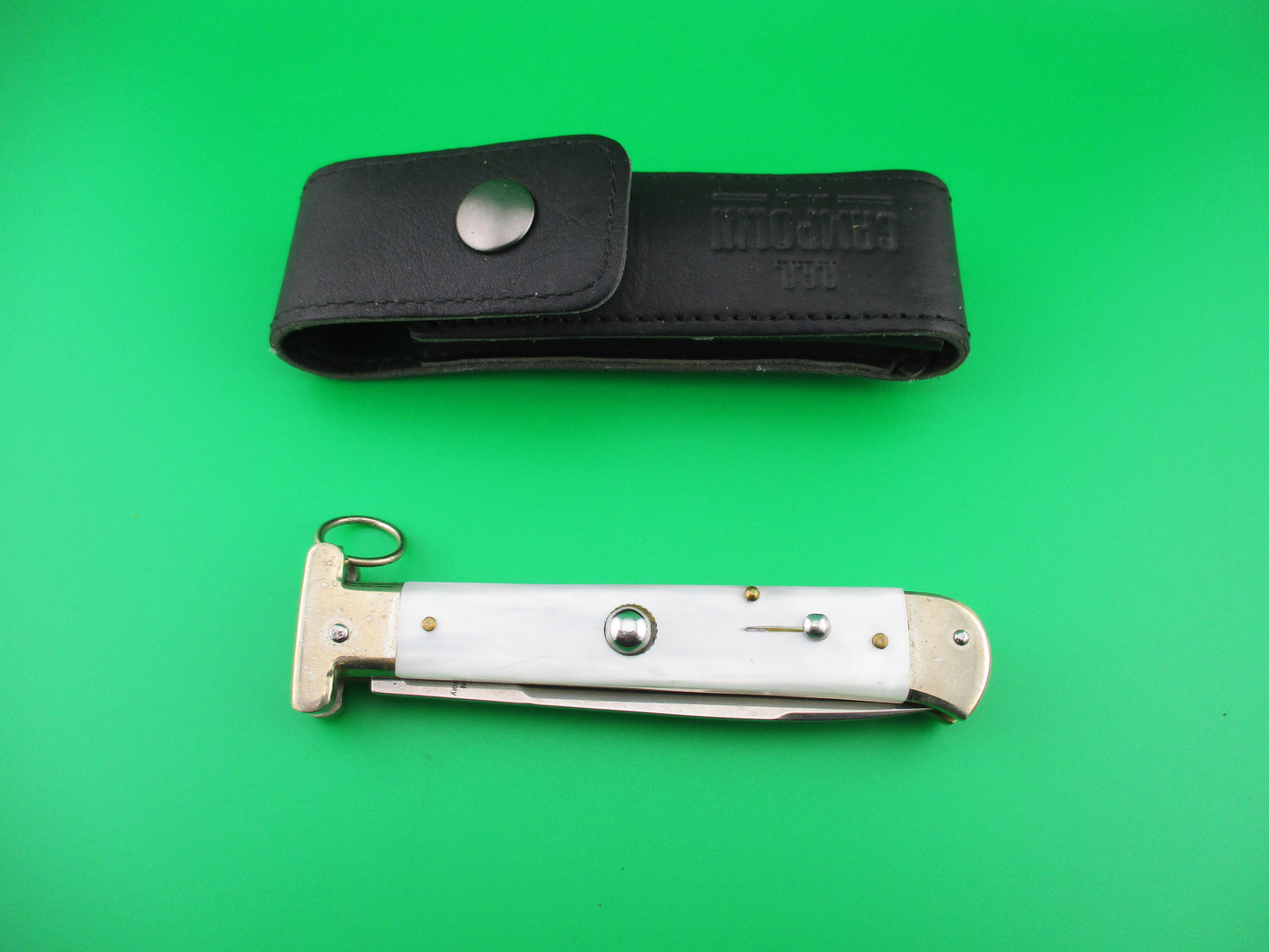 z AGA CAMPOLIN 22cm Italian Pearlex Francese Ringpull automatic knife