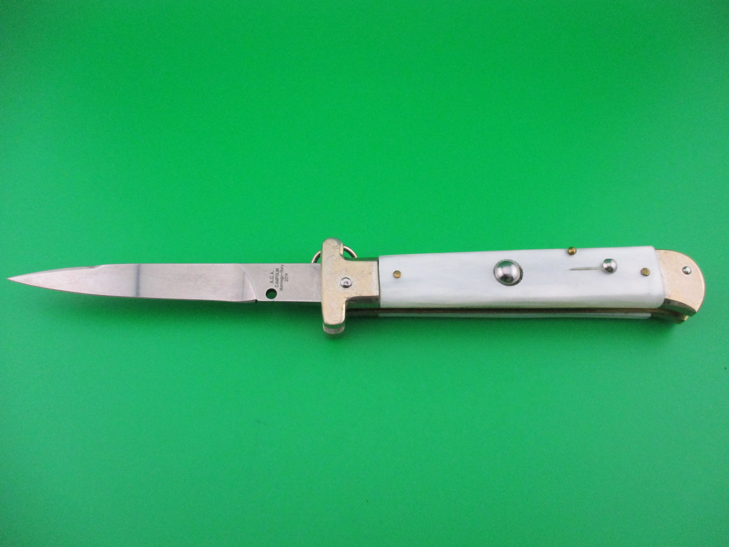 z AGA CAMPOLIN 22cm Italian Pearlex Francese Ringpull automatic knife