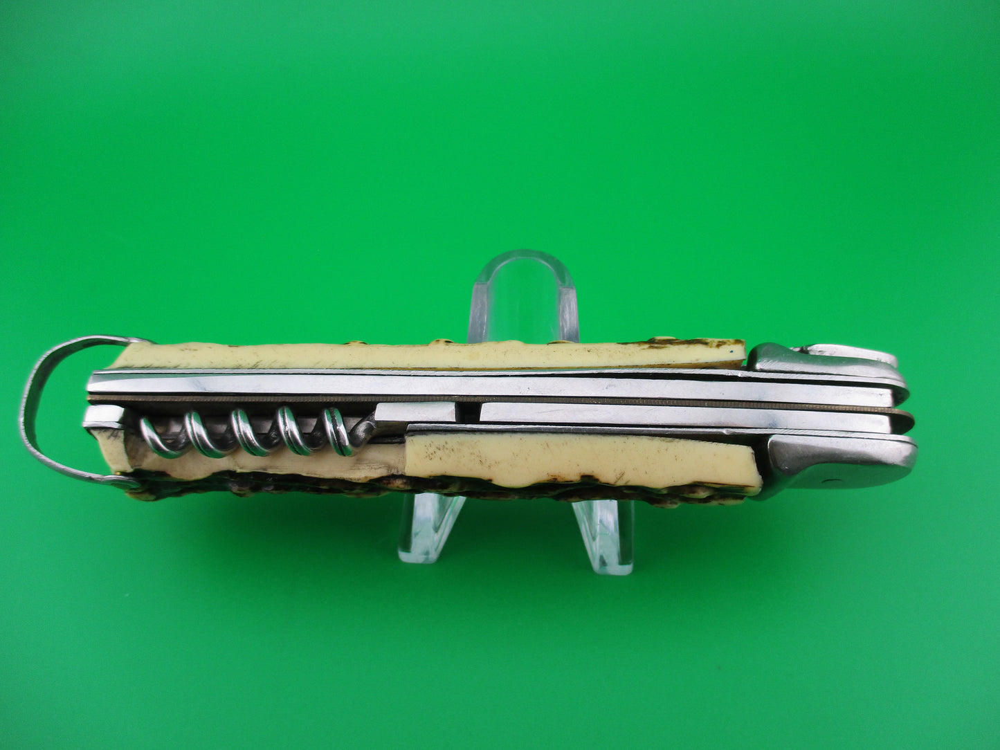 MAKINOX 21cm French 4 blade Camper Faux stag automatic knife