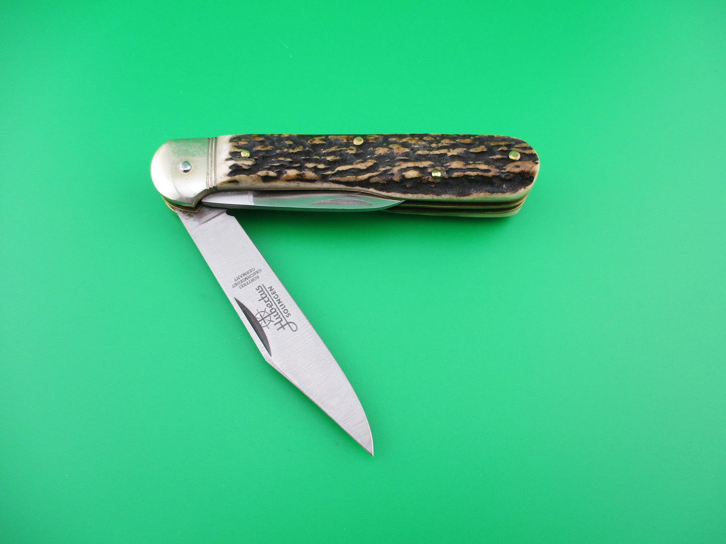 z Hubertus 10cm German Stag pen blade release automatic knife