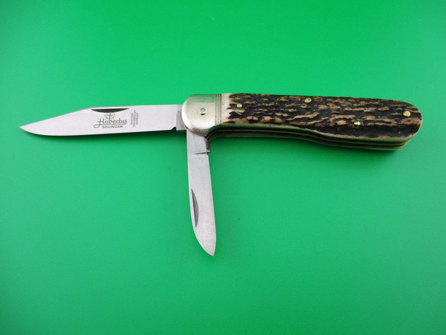 z Hubertus 10cm German Stag pen blade release automatic knife