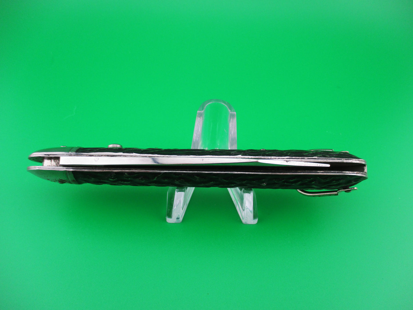 Presto Paratrooper style Hunter Black Metal switchblade with lanyard
