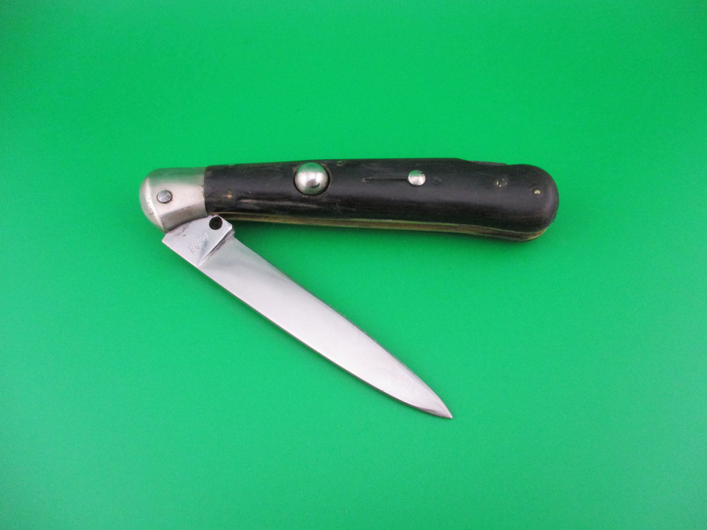 Rostfrei IMPORT 20cm Italian Birds head dark horn automatic knife
