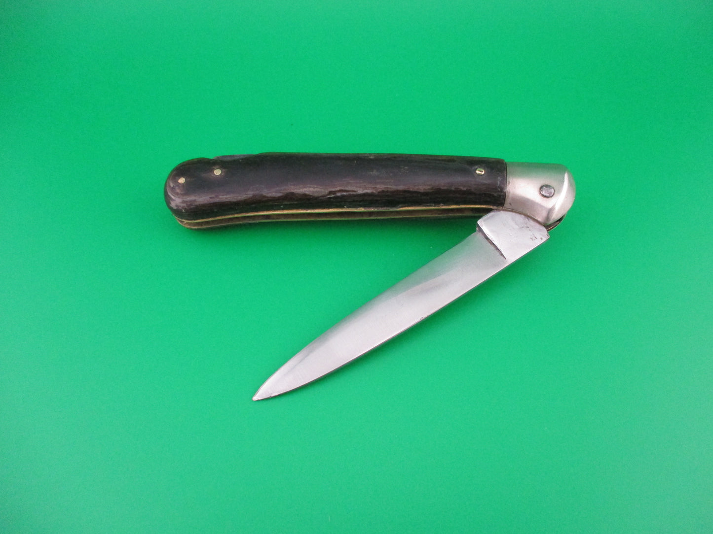 Rostfrei IMPORT 20cm Italian Birds head dark horn automatic knife