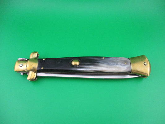 z ROSTFREI 38cm Italian Swivel bolster Horn Brass automatic knife