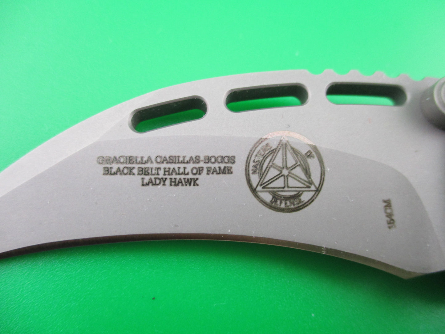 z Masters of Defense Graciella Casillas Boggs Black belt Ladyhawk automatic knife in box