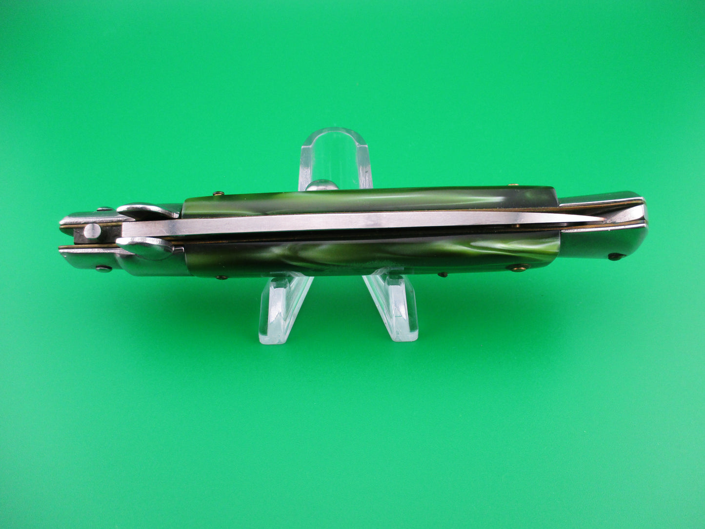 z ITALY STAINLESS 22cm Italian Stiletto Green pearlex automatic kit knife
