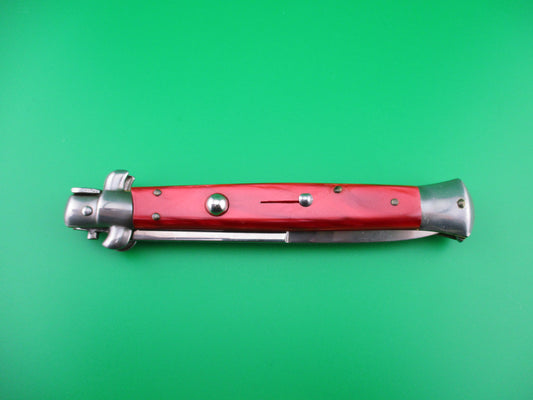 z Italian 28cm Stiletto Swivel bolster Red pearlex automatic knife sterile
