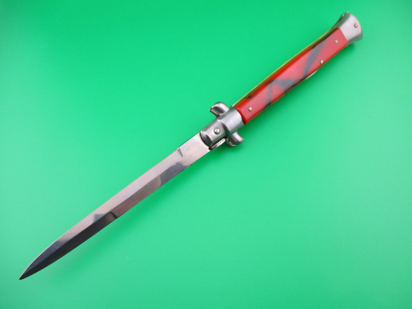 z ITALY STAINLESS 28cm Italian Swivel bolster automatic knife Red & Black
