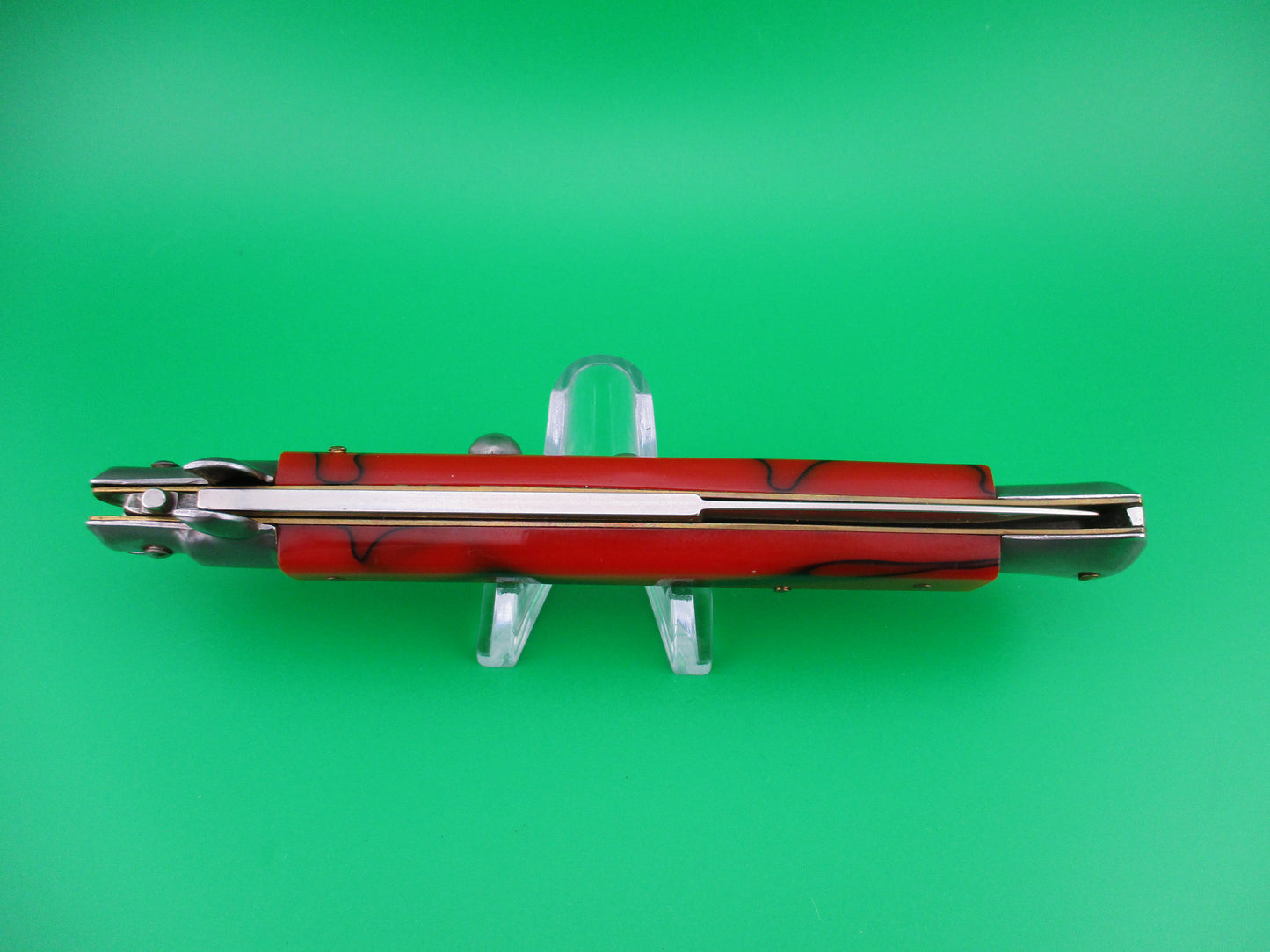 z ITALY STAINLESS 28cm Italian Swivel bolster automatic knife Red & Black