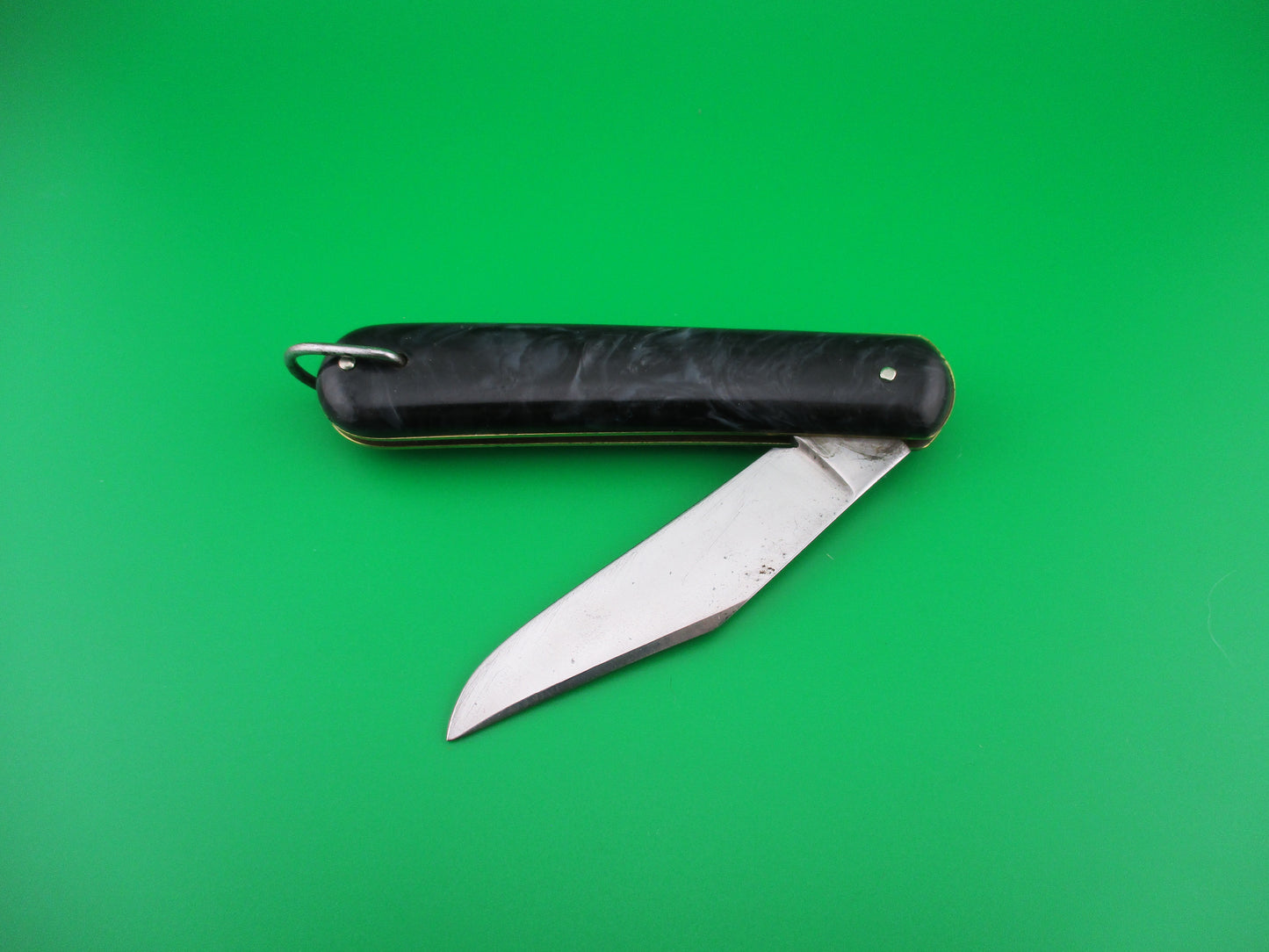 z COLONIAL SHUR-SNAP Fatjack Black & Gray swirl vintage 1950s switchblade knife