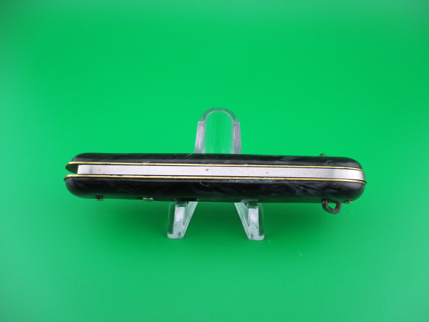 z COLONIAL SHUR-SNAP Fatjack Black & Gray swirl vintage 1950s switchblade knife