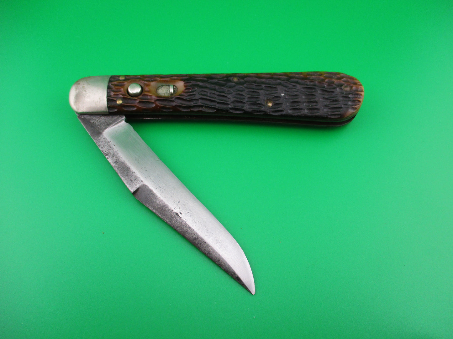 z Schrade Cut Co 1613 3/4 Hunting Knife Saber grind blade bone switchblade