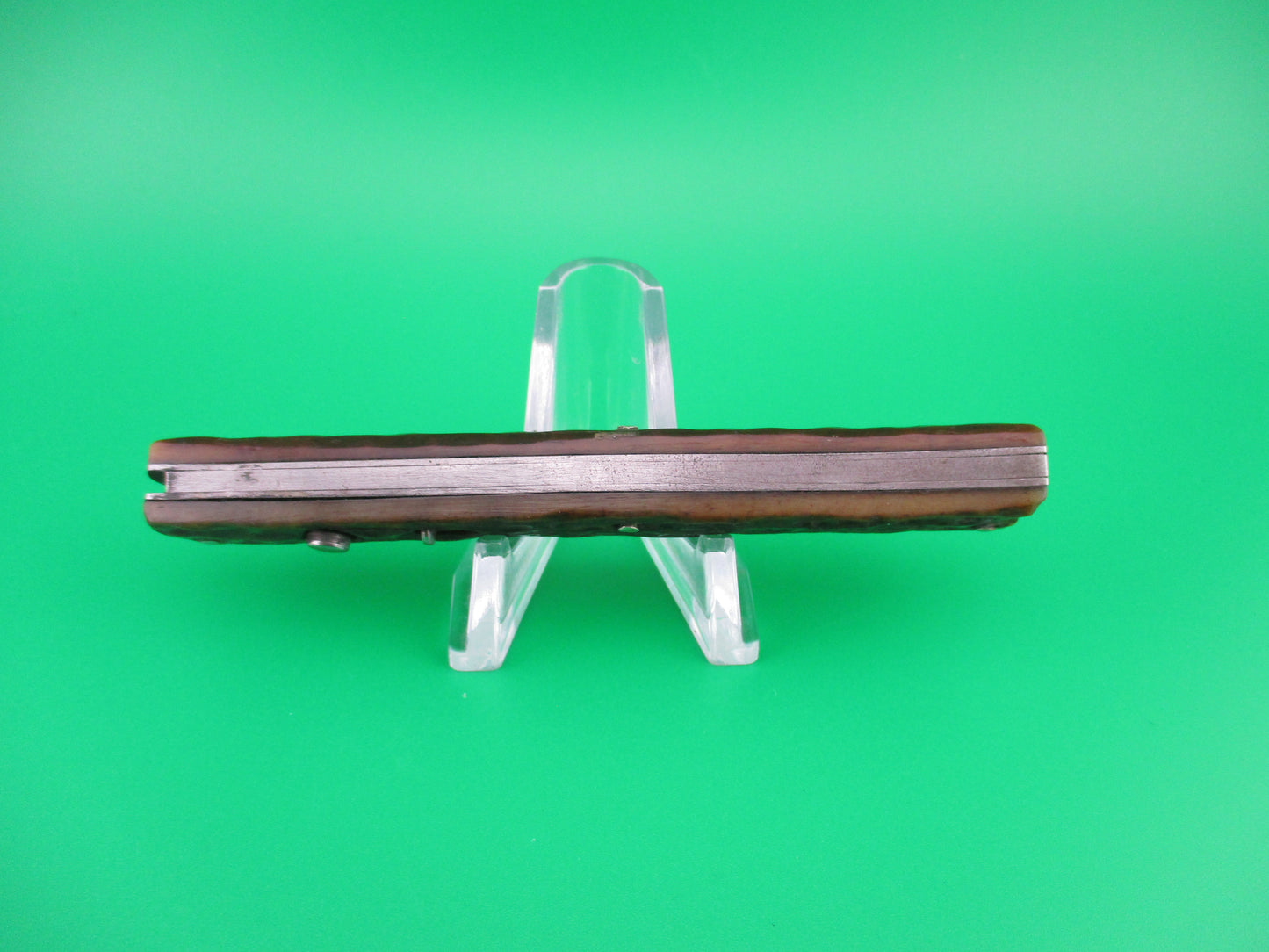 PRESTO Fishtail Jigged Bone scales Vintage switchblade knife