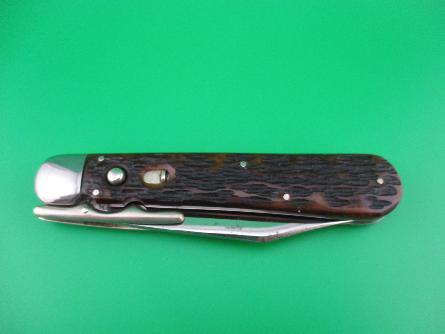 Schrade Cut Co Hunters Pride # G1543 3/4 bone Folding guard switchblade knife