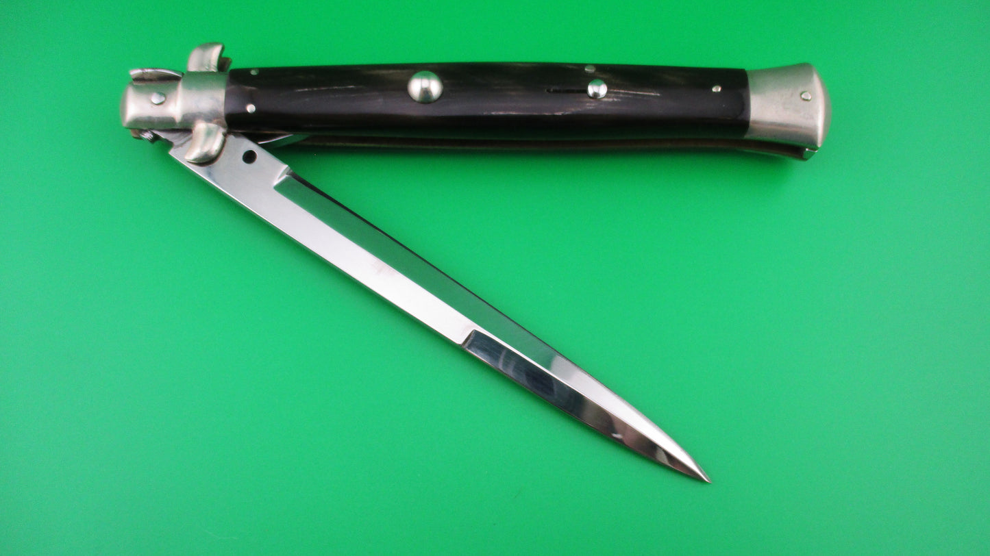 z AGA CAMPOLIN 33cm Picklock Stiletto Brown streaked horn NOS automatic knife