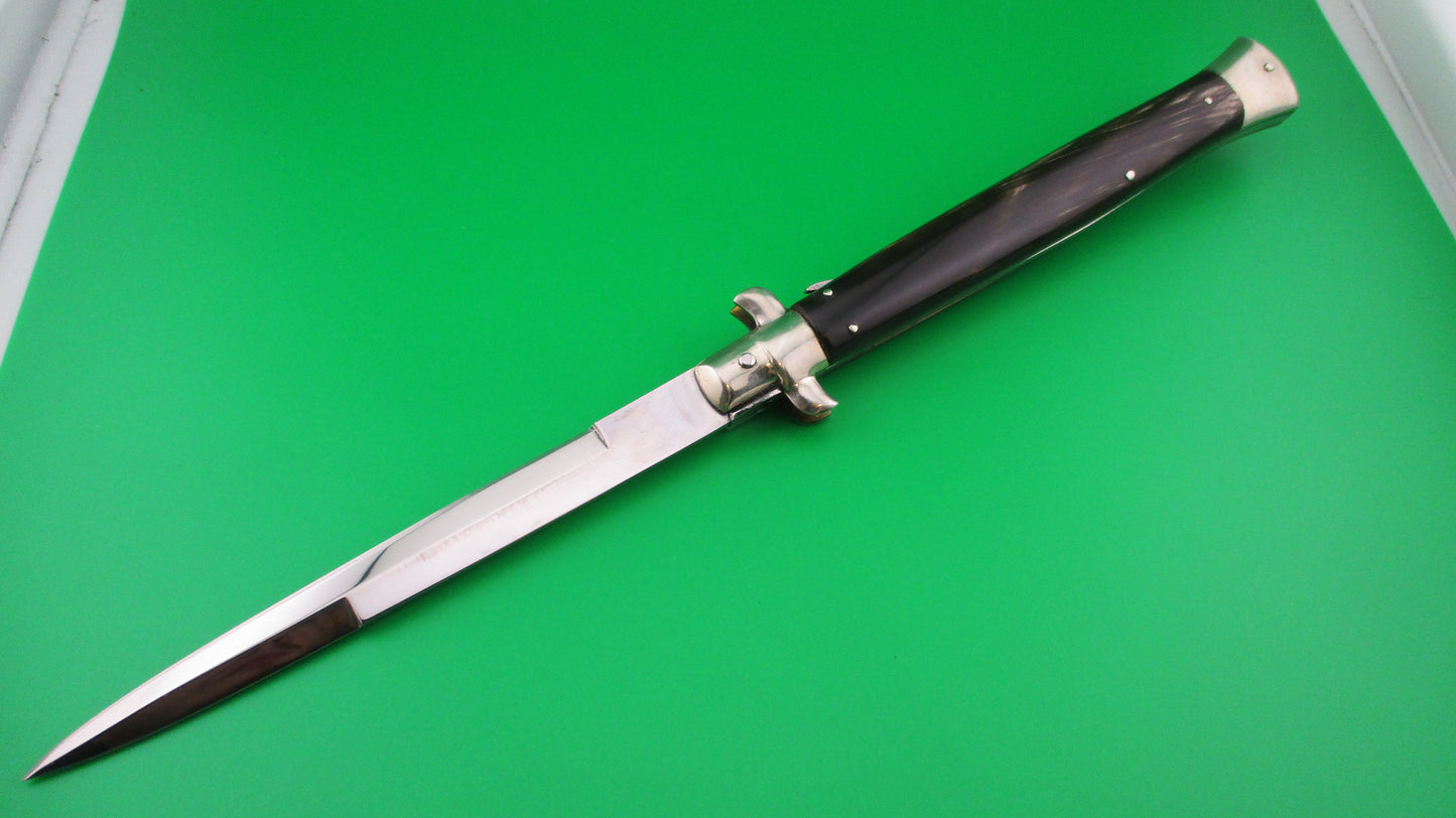 z AGA CAMPOLIN 33cm Picklock Stiletto Brown streaked horn NOS automatic knife