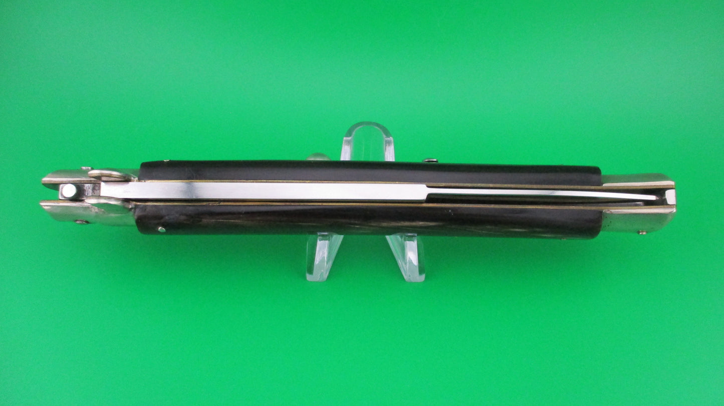 z AGA CAMPOLIN 33cm Picklock Stiletto Brown streaked horn NOS automatic knife