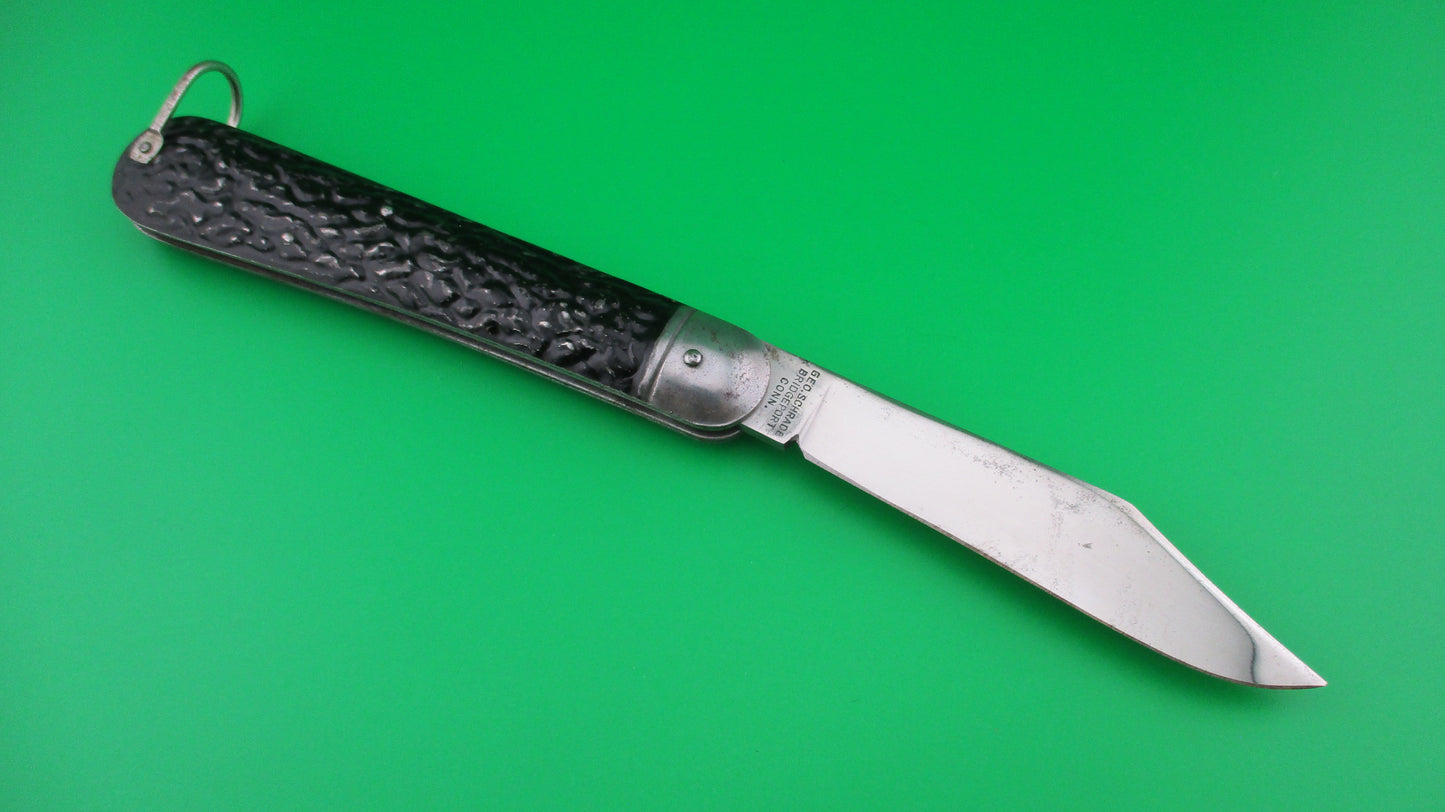 Presto Paratrooper style Hunter Black Metal switchblade with lanyard