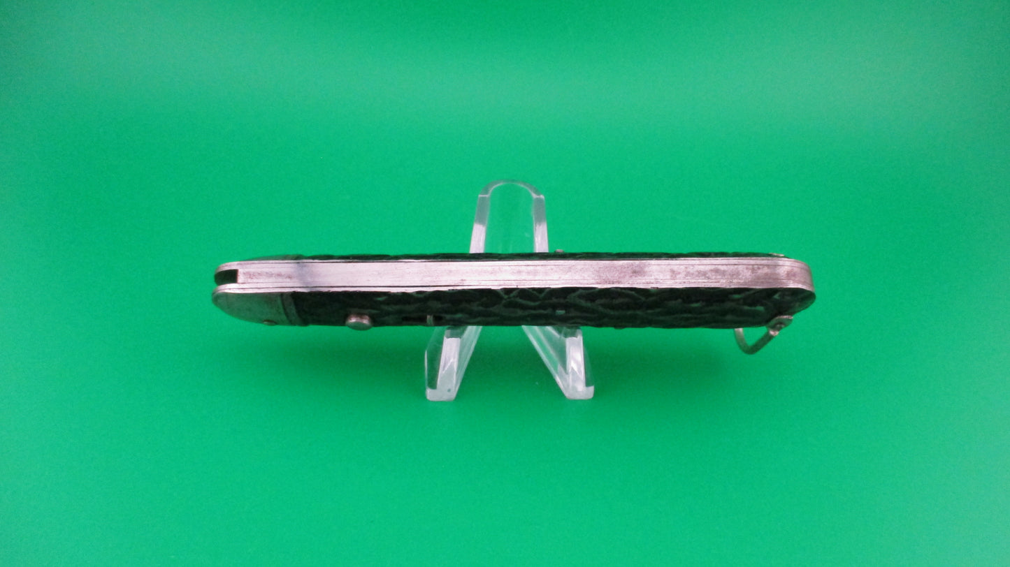 Presto Paratrooper style Hunter Black Metal switchblade with lanyard