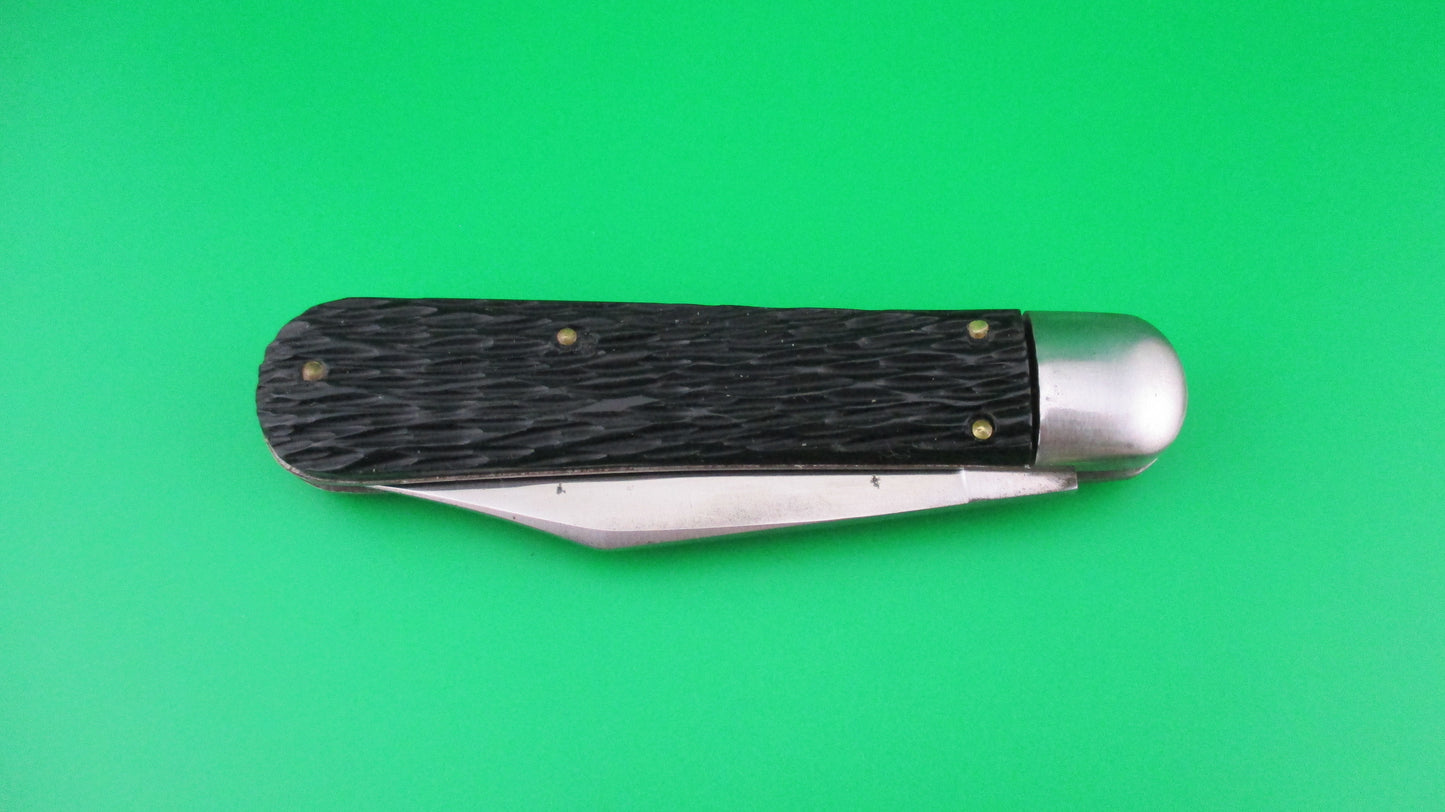 z SCHRADE WALDEN 155 Scout Black jigged vintage automatic knife