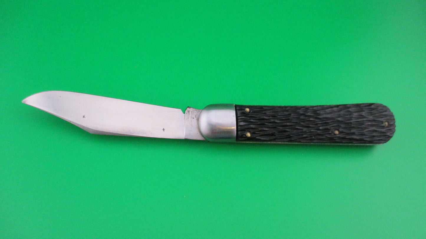 z SCHRADE WALDEN 155 Scout Black jigged vintage automatic knife