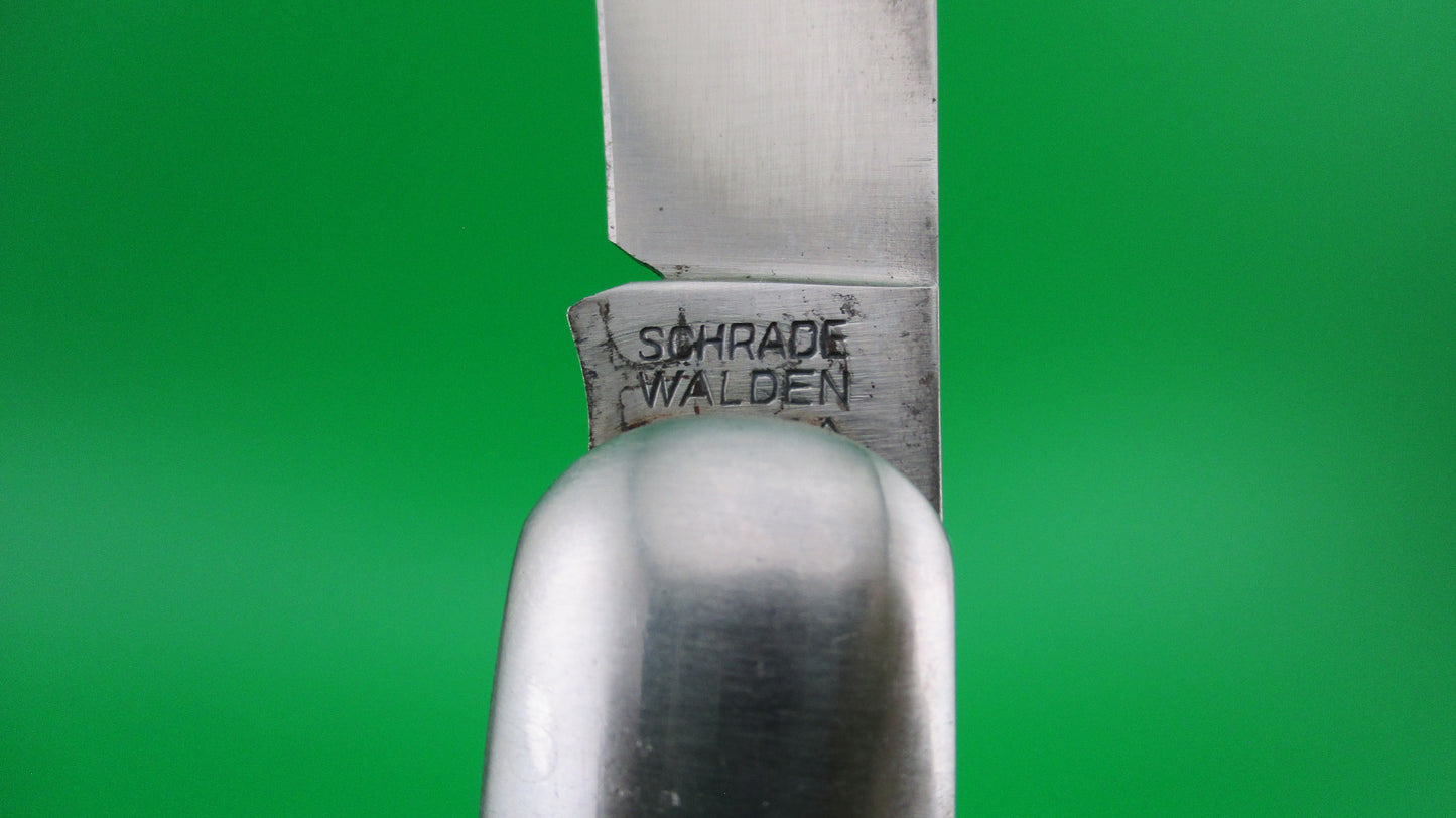 z SCHRADE WALDEN 155 Scout Black jigged vintage automatic knife