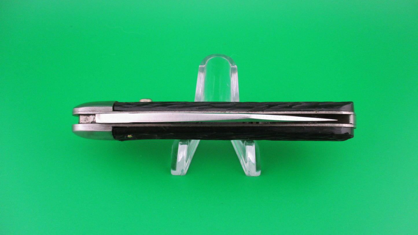 z SCHRADE WALDEN 155 Scout Black jigged vintage automatic knife