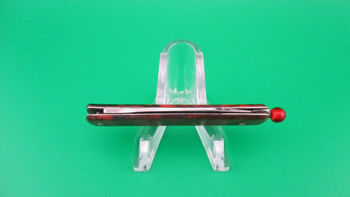 GEORGE SCHRADE KNIFE CO Pullball Red swirl vintage switchblade