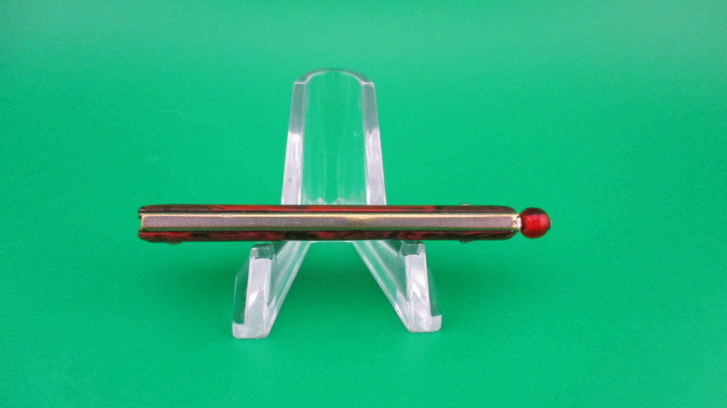 GEORGE SCHRADE KNIFE CO Pullball Red swirl vintage switchblade