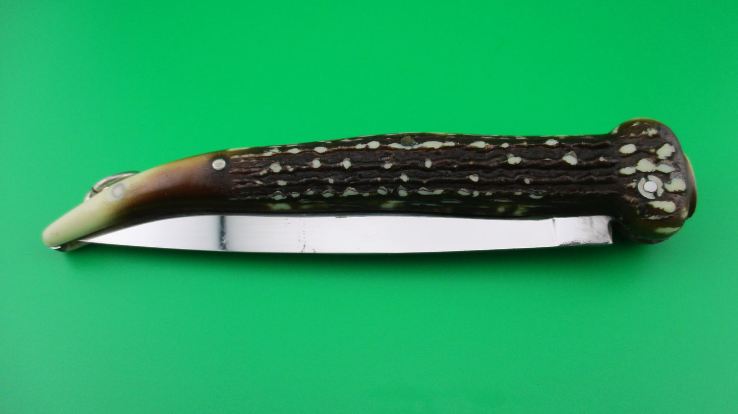 Brevete SMASH INOX 24cm French Faux Stag toothpick automatic knife