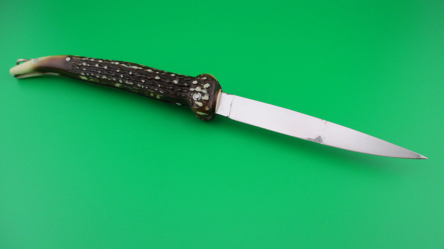 Brevete SMASH INOX 24cm French Faux Stag toothpick automatic knife