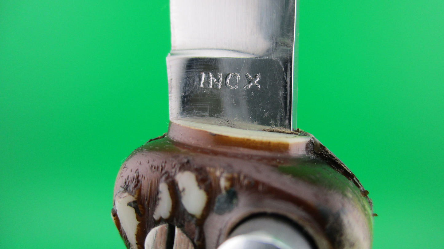 Brevete SMASH INOX 24cm French Faux Stag toothpick automatic knife