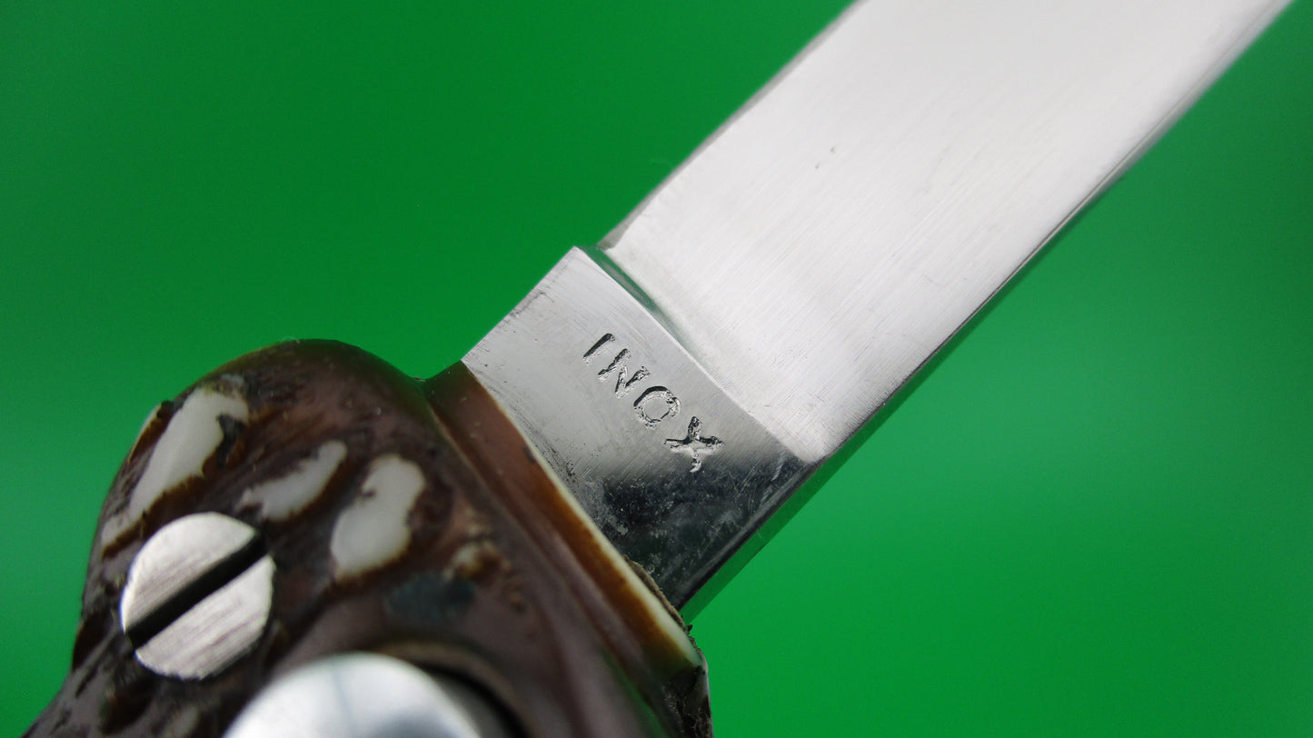 Brevete SMASH INOX 24cm French Faux Stag toothpick automatic knife