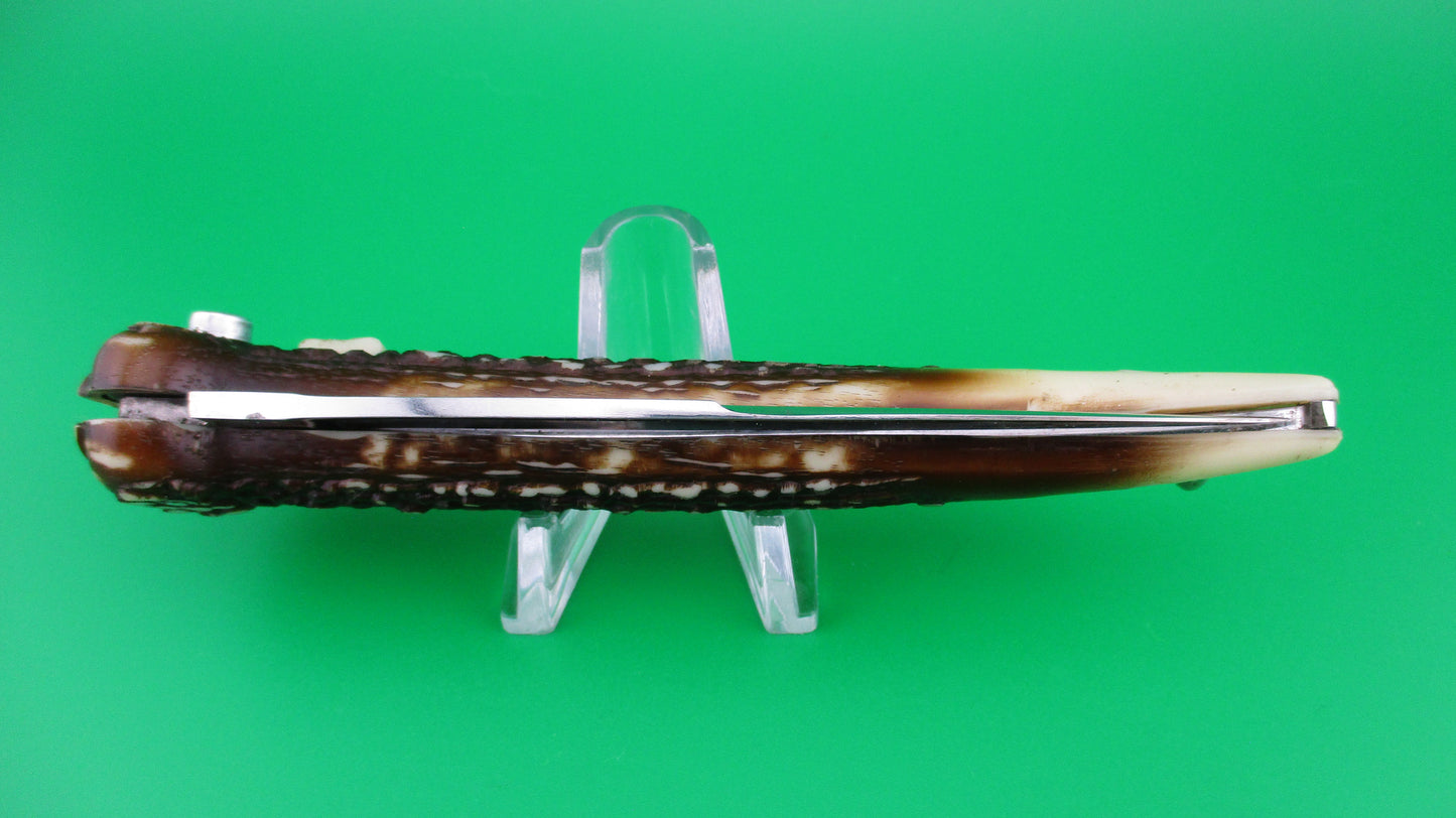 Brevete SMASH INOX 24cm French Faux Stag toothpick automatic knife
