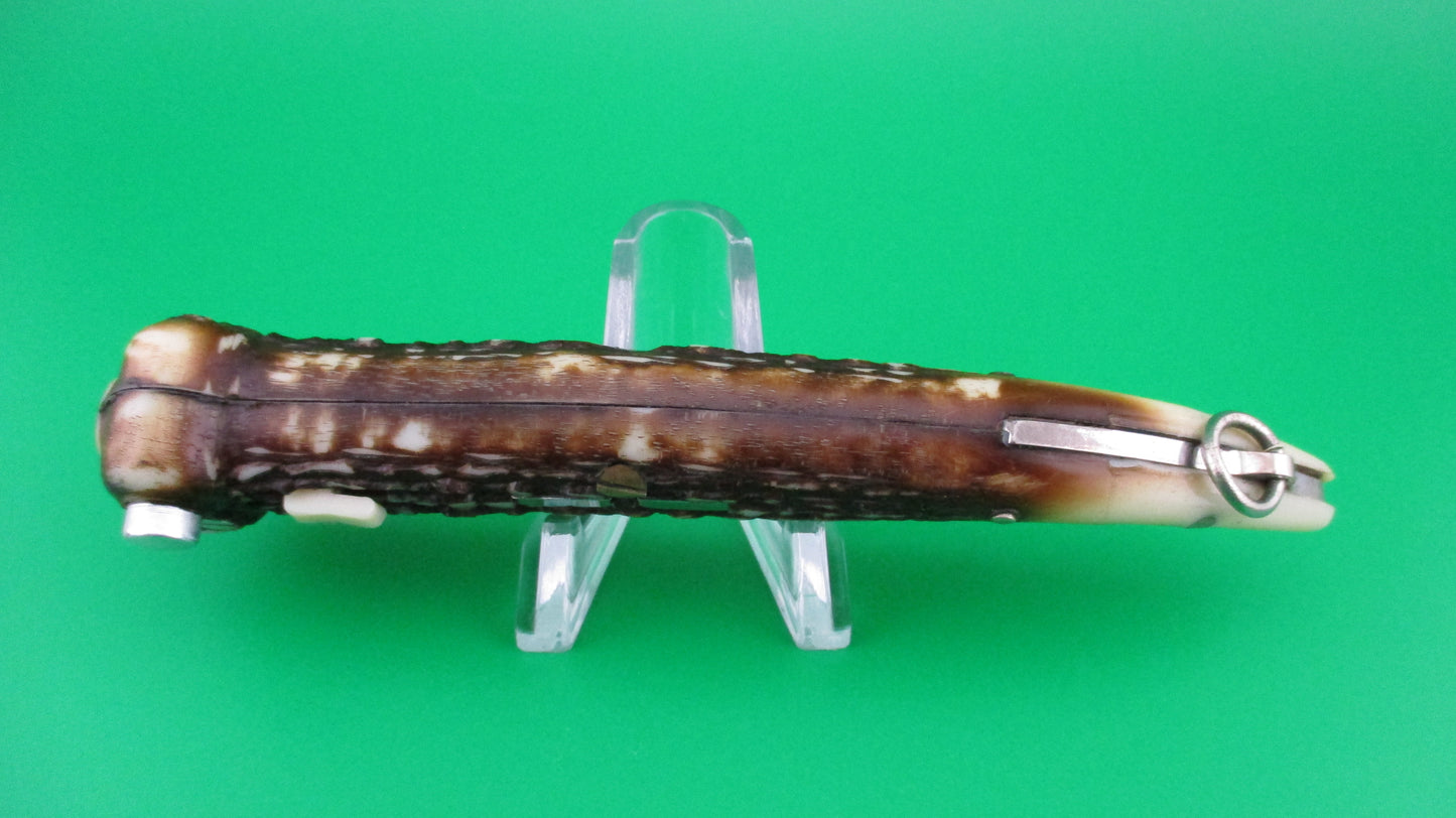 Brevete SMASH INOX 24cm French Faux Stag toothpick automatic knife