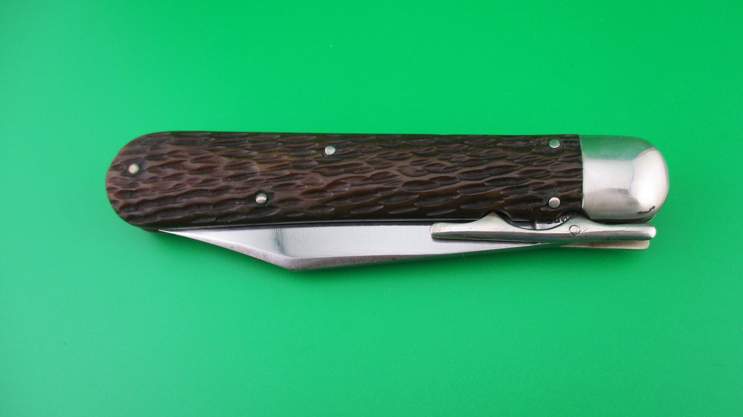 z SHAPLEIGH HDW CO Hunter's Pride Bone Vintage automatic knife