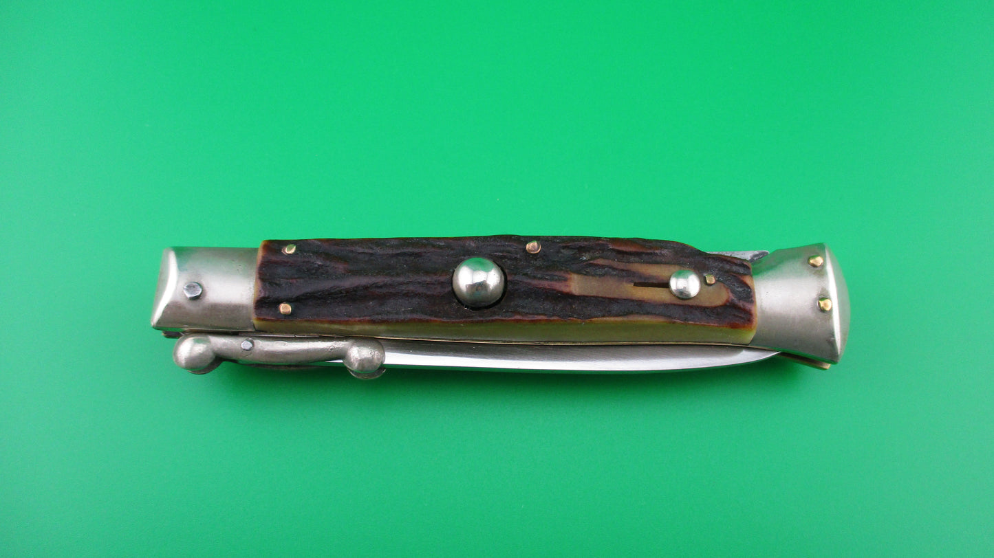 z Rostfrei (slant) 21cm Italian Swing Guard Stag automatic knife