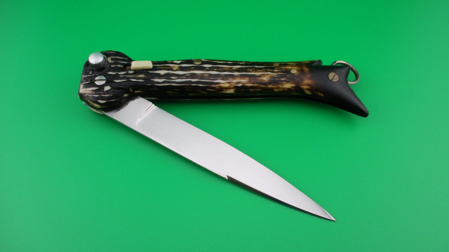 Brevete SMASH INOX 25cm French Faux stag hoof automatic knife