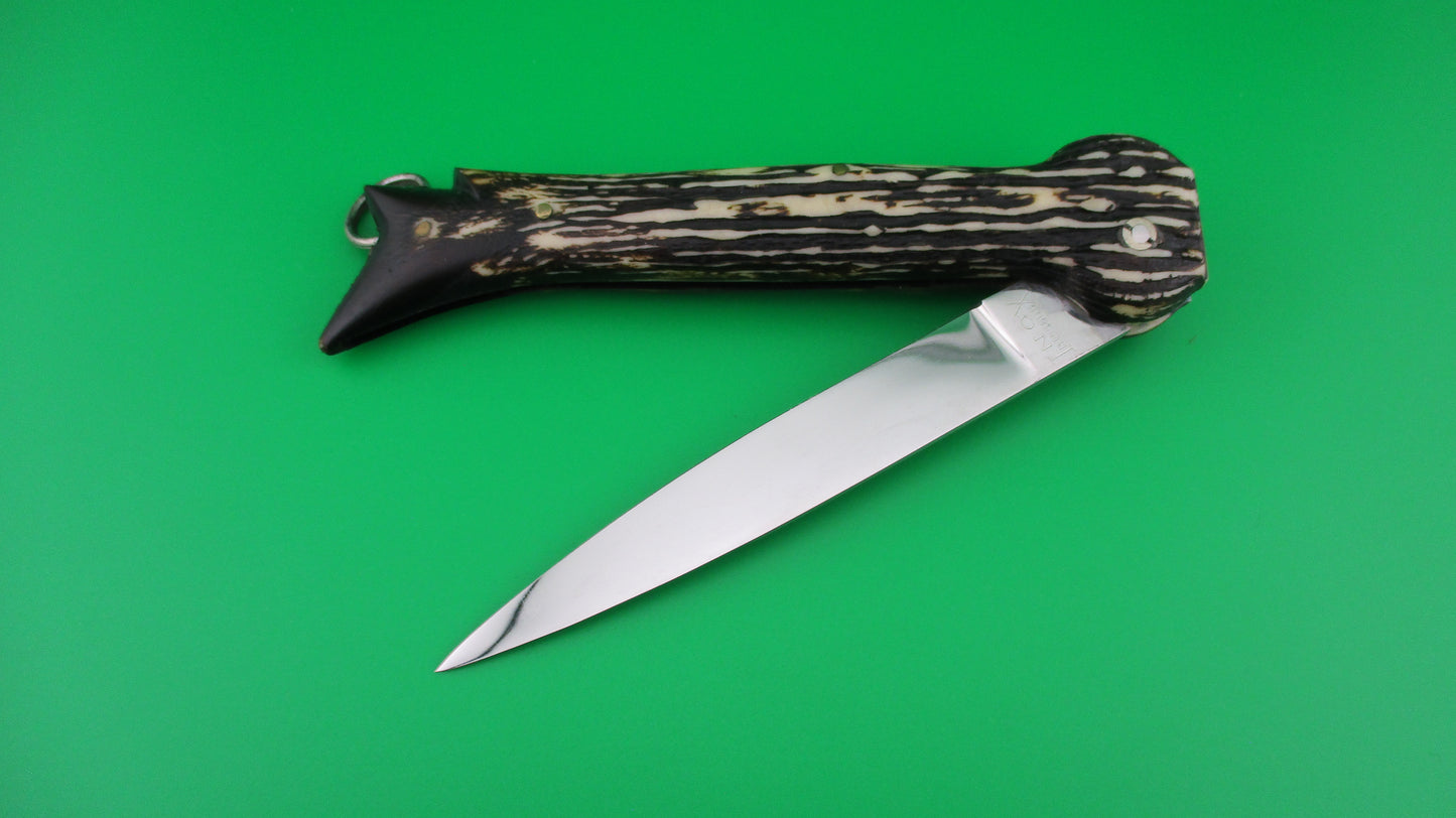 Brevete SMASH INOX 25cm French Faux stag hoof automatic knife