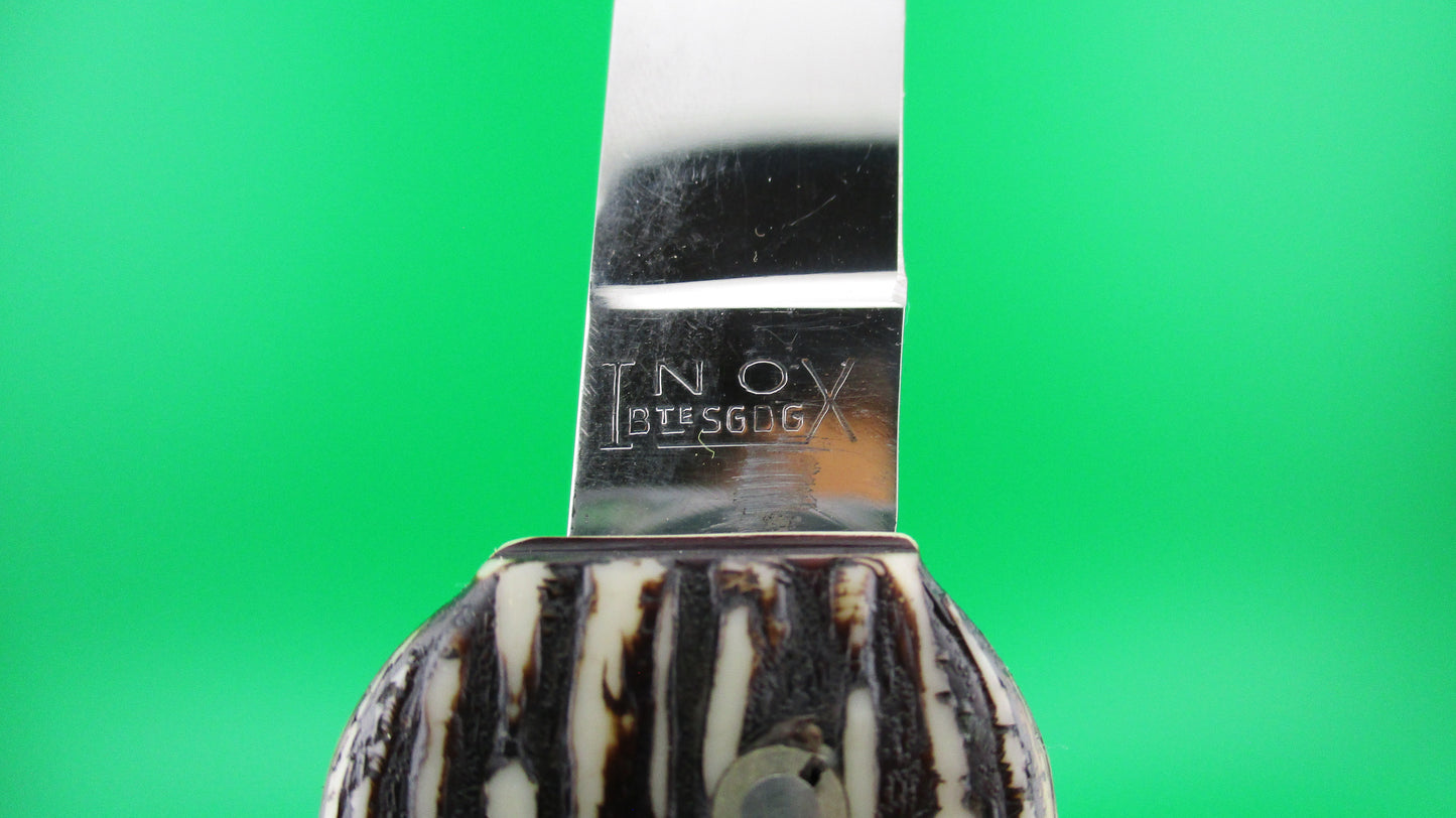 Brevete SMASH INOX 25cm French Faux stag hoof automatic knife