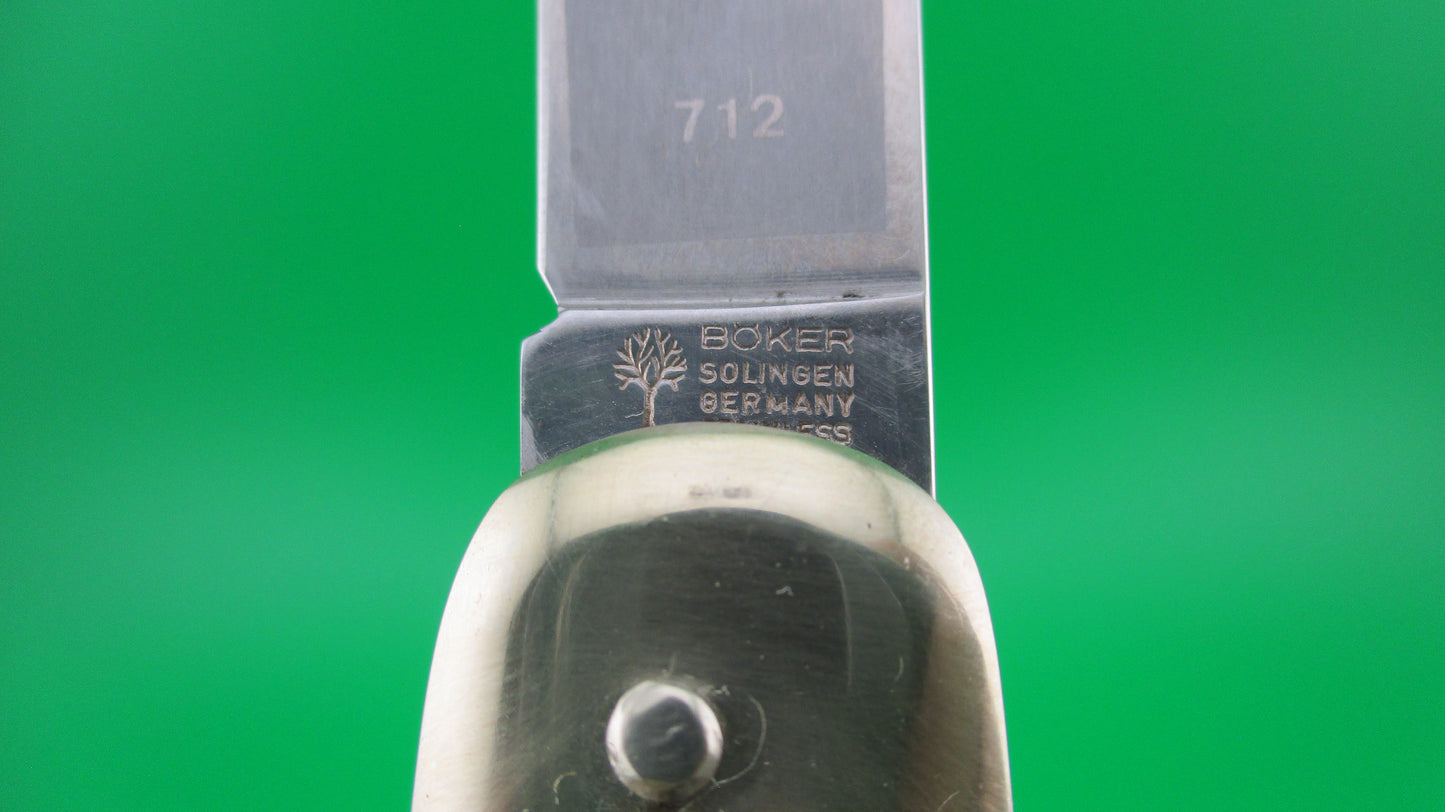 z BOKER SOLINGEN GERMANY STAINLESS TREE BRAND CLASSIC 712 Red bone knife