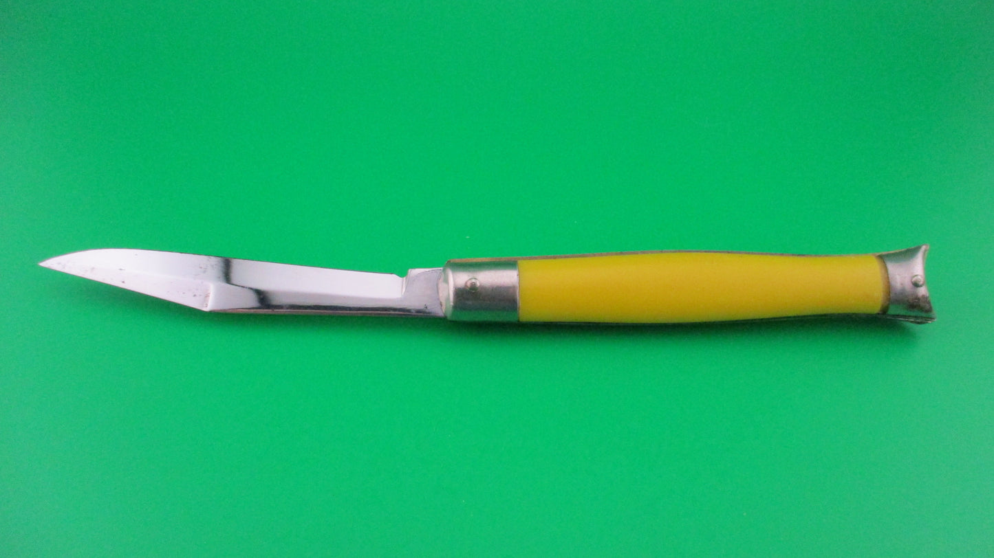 z Colonial SHUR-SNAP Fishtail Yellow late 1950s switchblade knife NOS