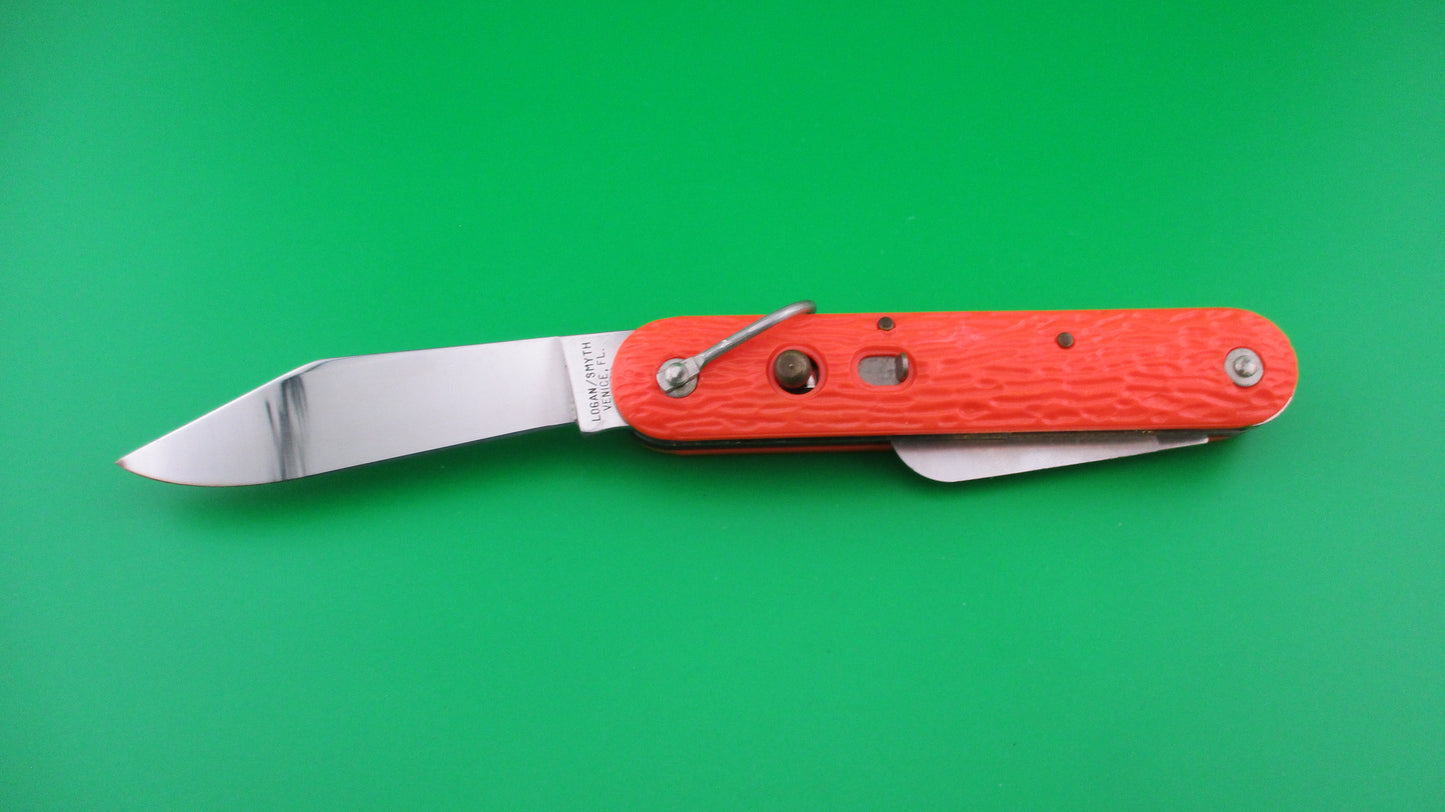 z Logan Smyth Venice FL MC1 Orange Paratrooper automatic knife New Old Stock