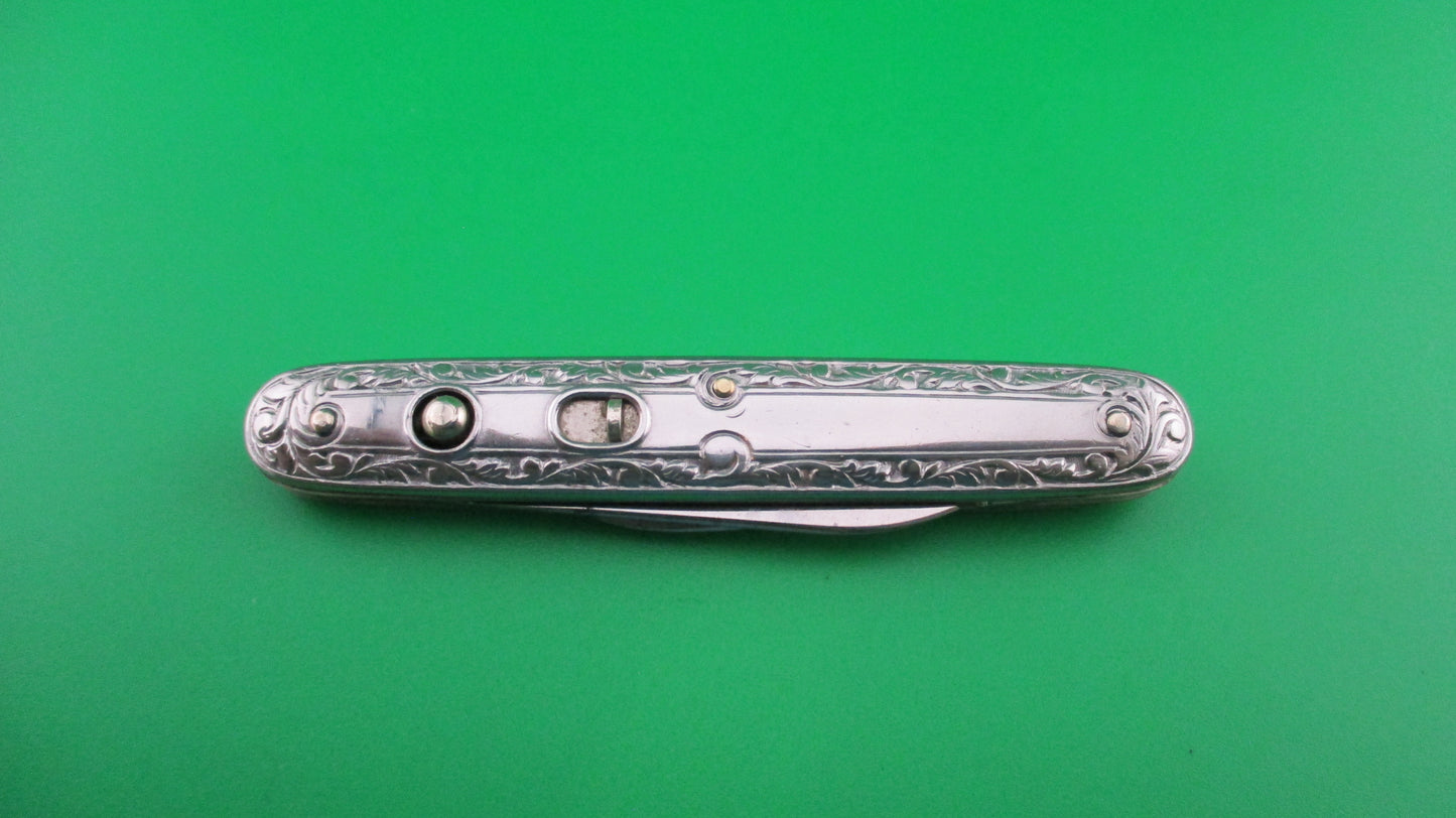 z SHAPLEIGH HDW CO B23 Small double Silver Deluxe automatic knife